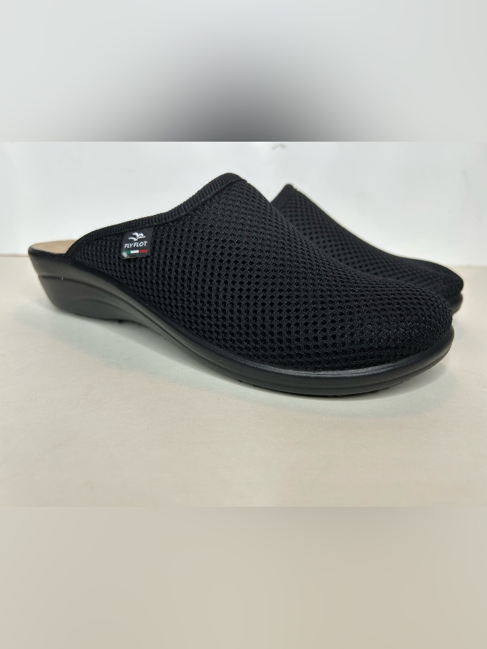 Fly Flot Black Mesh Clogs/Mules Size EU 37 US 6.5